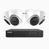 H300 - 3MP 8 Kanal PoE Überwachungskamera-Set mit 4 Kameras,EXIR 2.0 Nachtsicht, Bewegungserkennung, H.265+, IP67 Wetterfest